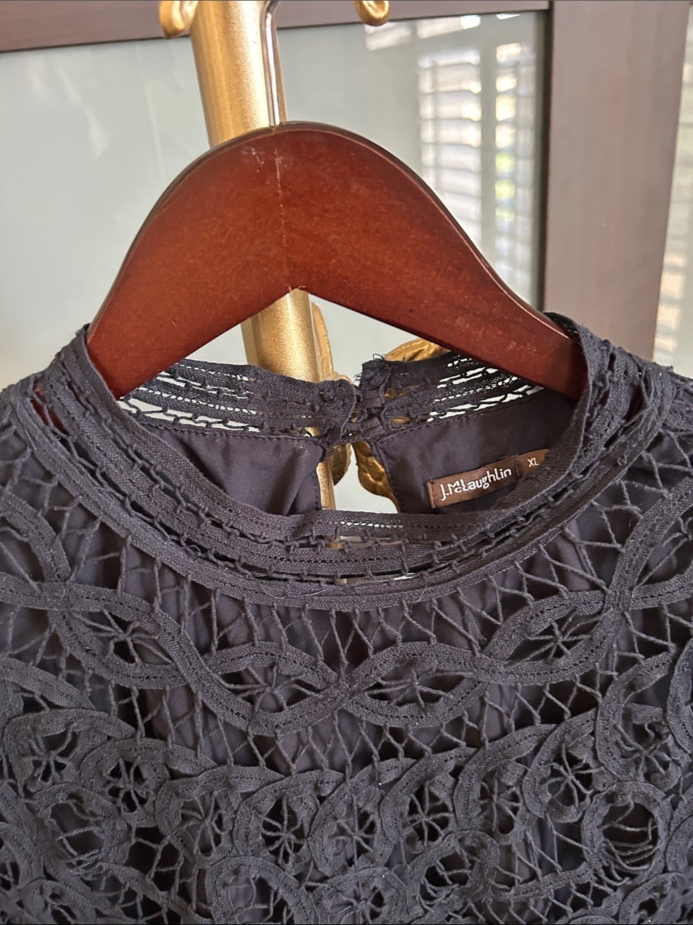 I.McLaughlin Crochet Long Sleeve Top - Navy - Picture 3 of 8
